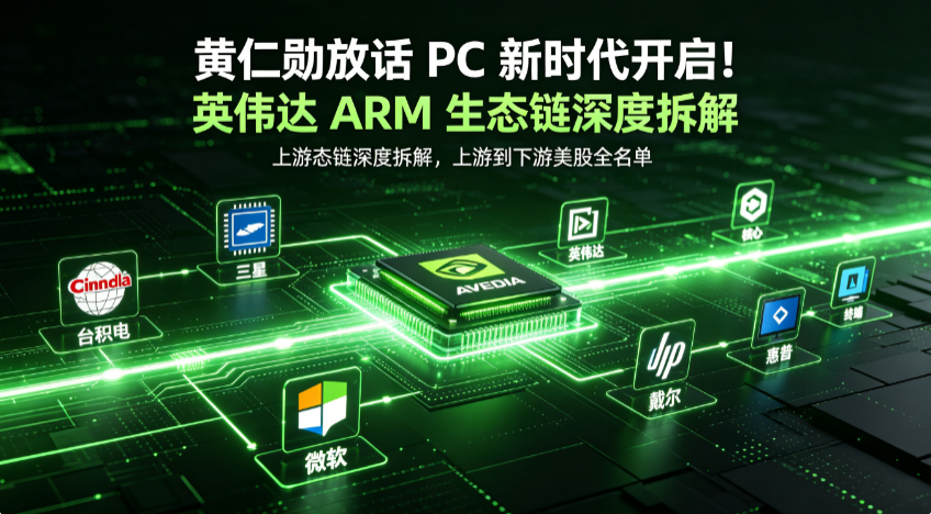 黄仁勋放话 PC 新时代开启！英伟达 ARM 生态链深度拆解，上游到下游美股全名单
