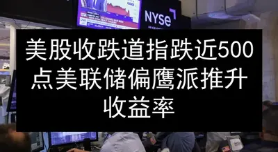 美股收跌道指跌近500点 美联储偏鹰派推升收益率