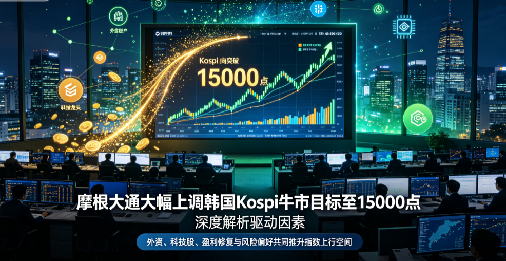 摩根大通大幅上调韩国Kospi牛市目标至15000点