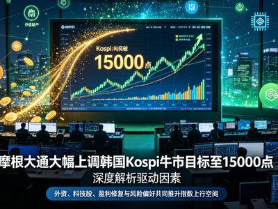 摩根大通大幅上调韩国Kospi牛市目标至15000点